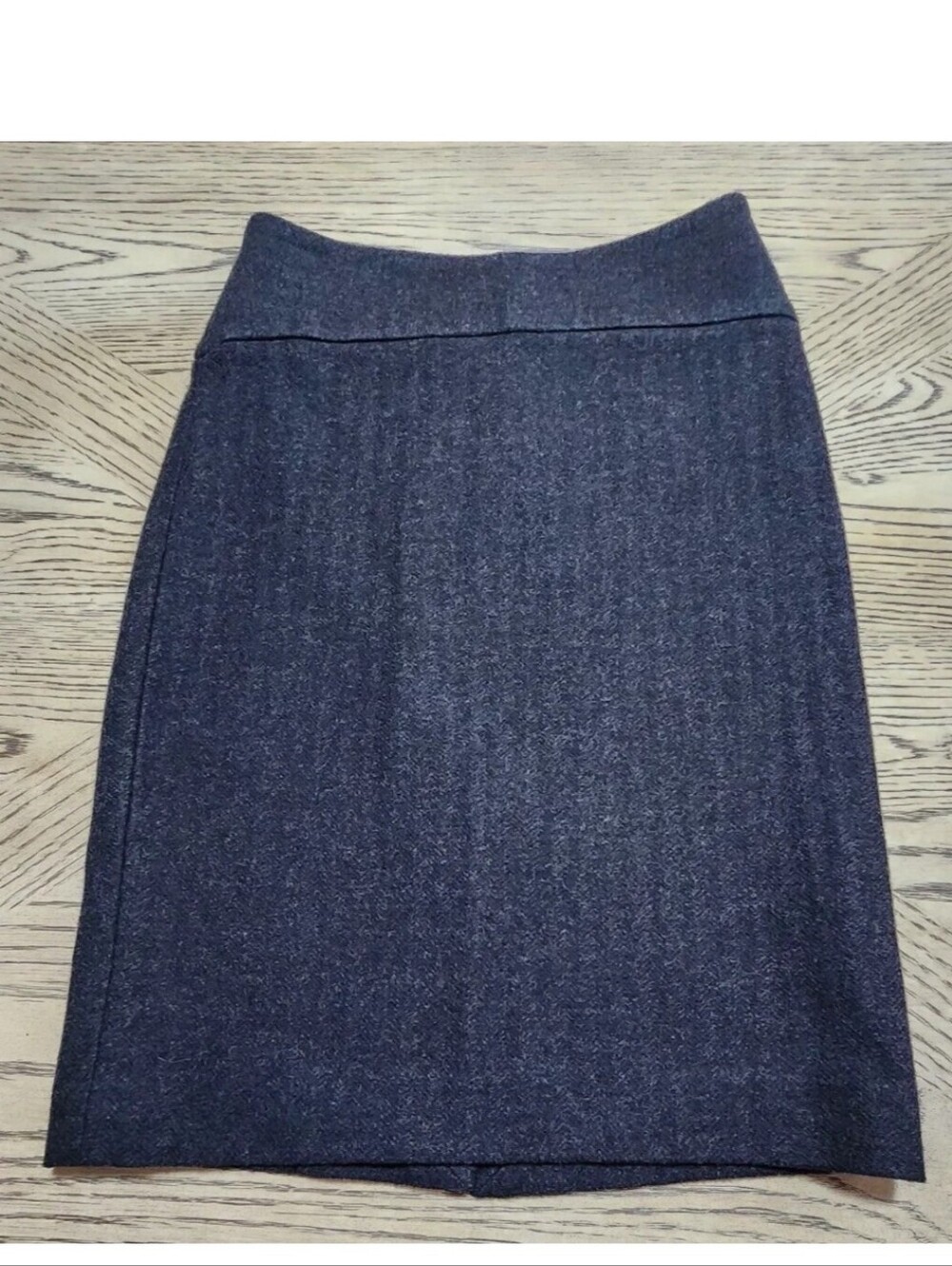 Banana Republic 100% Wool Grey Herringbone Pencil Skirt Workwear Office Size 6